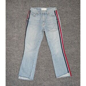 Mother Superior Jeans Womens Size 26x25 The Insider Crop Step Fray Denim Blue